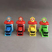 Ігровий набір із 4 автобусів RESTEQ — різнокольорові іграшкові автобуси з очима, натхненні мультфільмом Тайо, у подарунковій