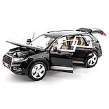 Металева модель автомобіля Audi Q7 RESTEQ 1:32 — інерційна машинка, відкриваються двері, фари та звук мотора, фото 2