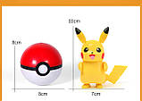 Іграшка Пікачу трансформер з Покеболом — набір Pokemon Pikachu Pokeball для шанувальників всесвіту Покемонів, фото 3