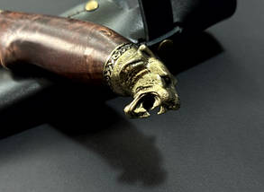 Ніж мисливський подарунковий Nb Art Тигр з гербом 223k70 у шкіряному чохлі, фото 3