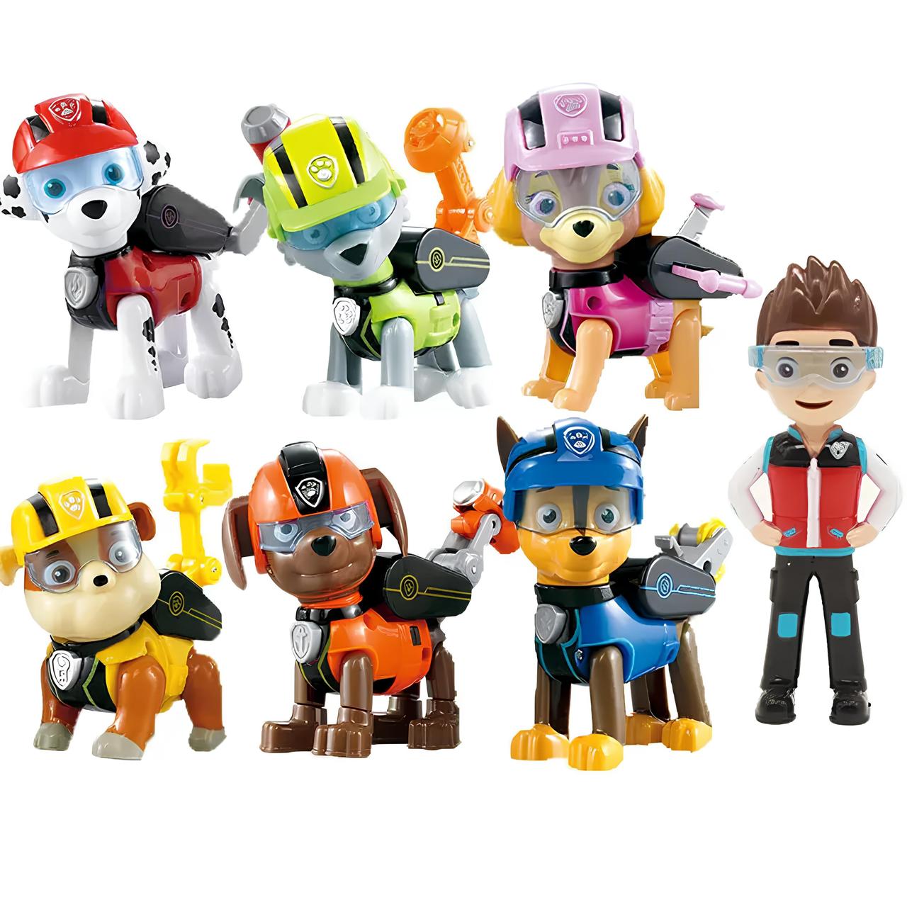 Набір фігурок Щенячий патруль RESTEQ — 7 героїв з мультфільму PAW Patrol, рухомі частини, інтерактивні елементи, фото 1