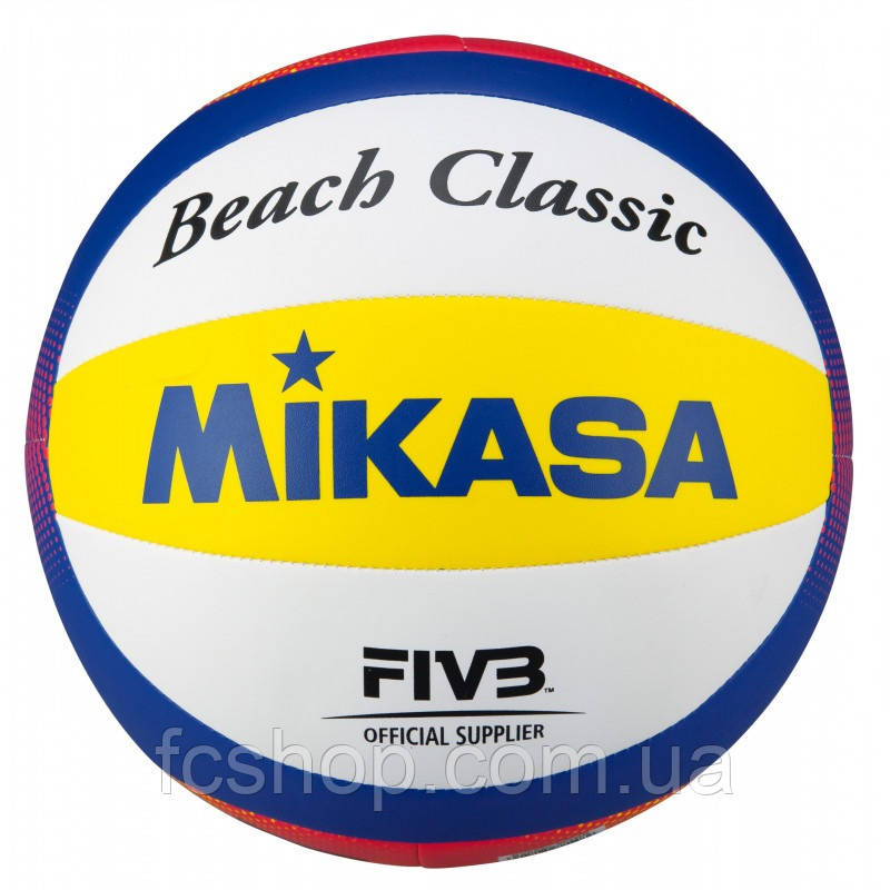 М'яч для пляжного волейболу Mikasa BEACH Classic BV552C-WYBR, Синій, Розмір (EU) — 5, фото 1