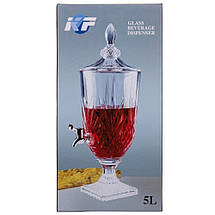 Лимонадниця для напоїв скляна з краном 5 л 52х19 см 9229-007, фото 3