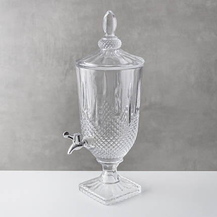 Лимонадниця для напоїв скляна з краном 3 л 47х17 см 9229-004, фото 1