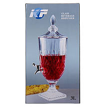 Лимонадниця для напоїв скляна з краном 3 л 47х17 см 9229-004, фото 2