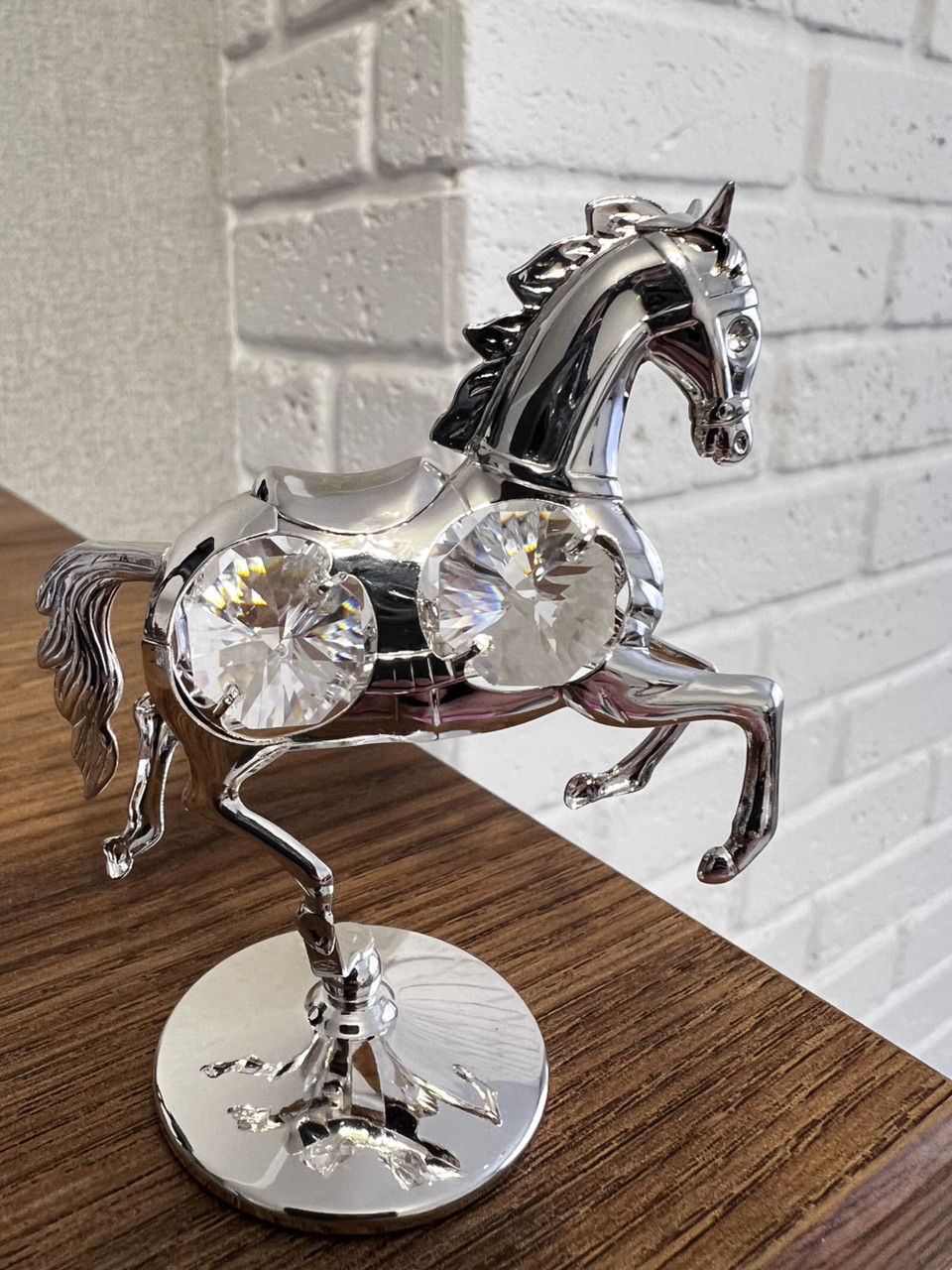 Фігурка Crystocraft зі стразами Swarovski Кінь Кінь 8,5х6х3 см 1602392 сріблястий
