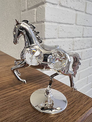 Фігурка Crystocraft зі стразами Swarovski Кінь Кінь 8,5х6х3 см 1602392 сріблястий, фото 2
