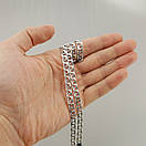 Чоловічий срібний ланцюжок Бісмарк з ланкою 6 мм 60 см, фото 3