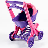 Іграшковий візочок для ляльки з капюшоном Doloni 0121/02 візок для ляльок з люлькою, фото 3