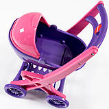Іграшковий візочок для ляльки з капюшоном Doloni 0121/02 візок для ляльок з люлькою, фото 4