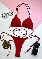 Купальник бікіні трикутники на зав’язках стрінги | пляжний купальник