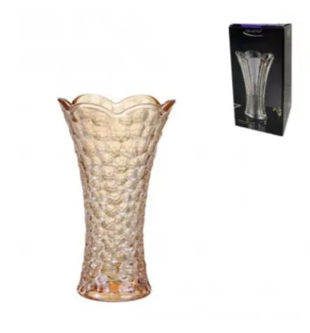 Скляна ваза Helios Мунлайт Амбер 194 мм (6331), фото 1