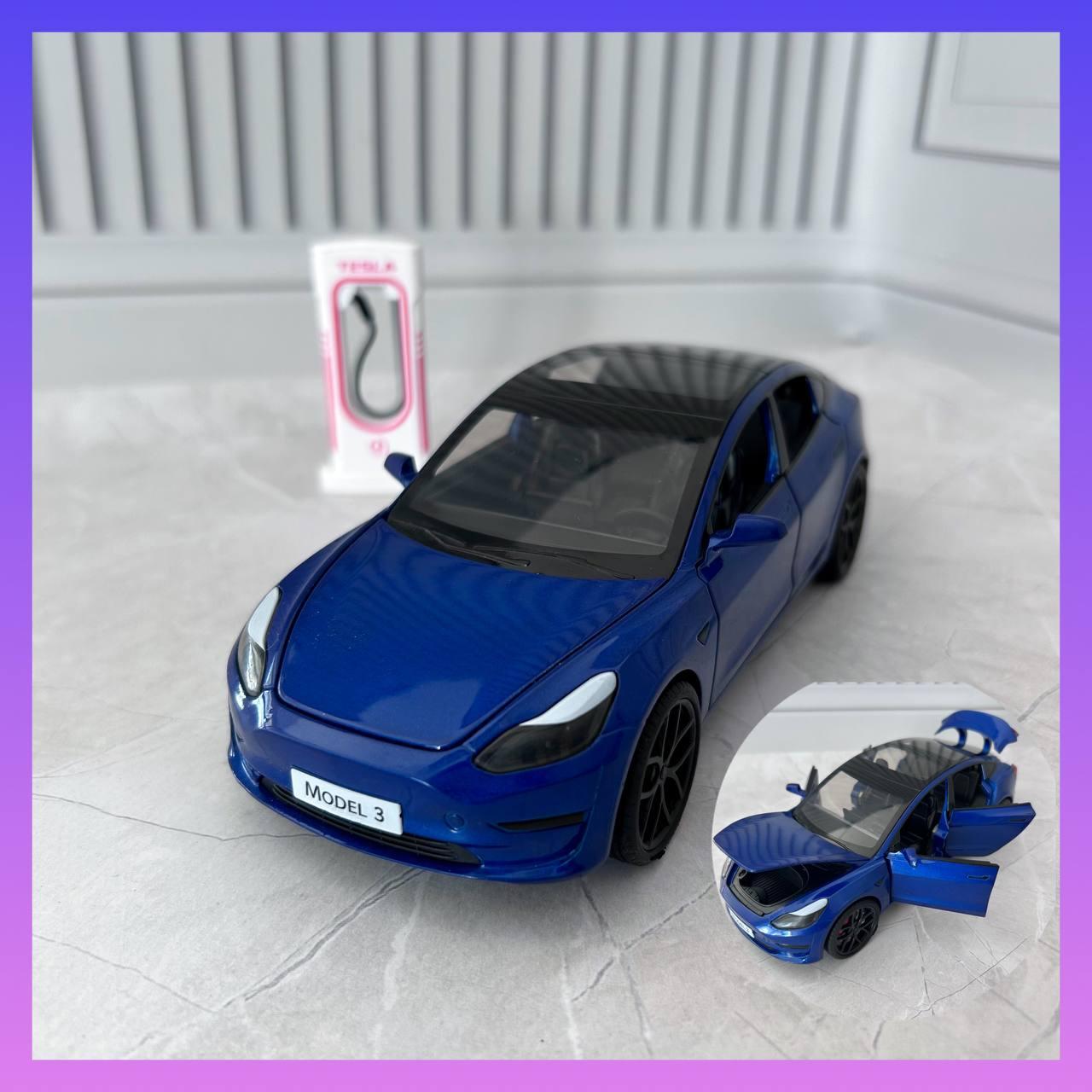 Дитяча машинка металева інерційна Автосвет AP-2005 Tesla Model 3 1:24, фото 1