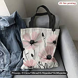 Велика сумка-шопер з квітковим принтом, 38/33,5 см, фото 5