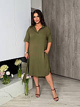 Літня сукня-сорочка великого розміру Розміри: 48-50, 52-54, 56-58, 60-62, фото 5