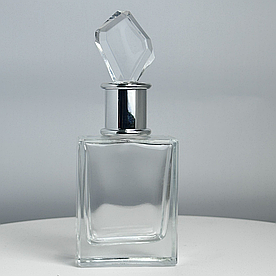 Флакон Bravado 55 ml скляний, горло 15 мм з кришкою "Crystall silver"