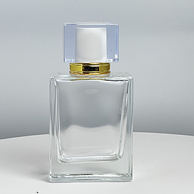Флакон Bravado 55 ml скляний, горло 15 мм з кришкою "Vip gold white"