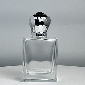 Флакон Bravado 55 ml скляний, горло 15 мм з кришкою "Versay silver"