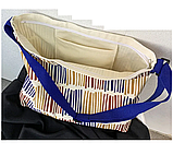 Сумка жіноча шопер тканинної на змійці різнобарвна, фото 6