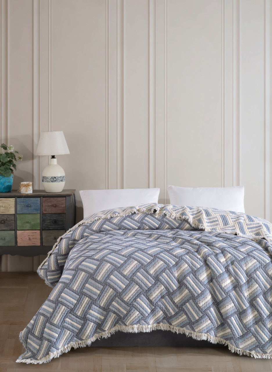Муслінове покривало Moss Murielle Muslin 230 х 250 см. Mavi