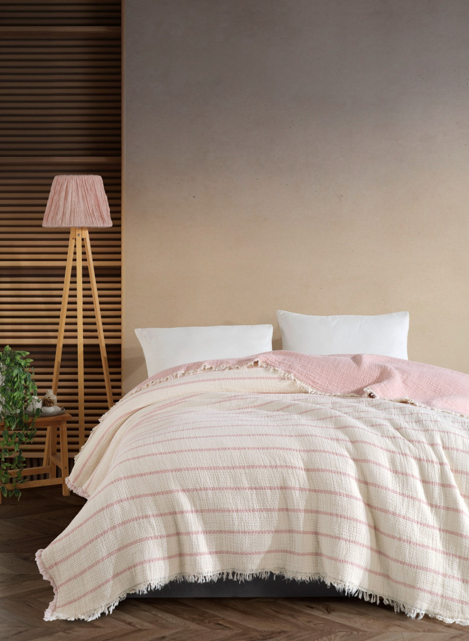 Муслінове покривало Moss Ivory Muslin 230 х 250 см. Lacivert