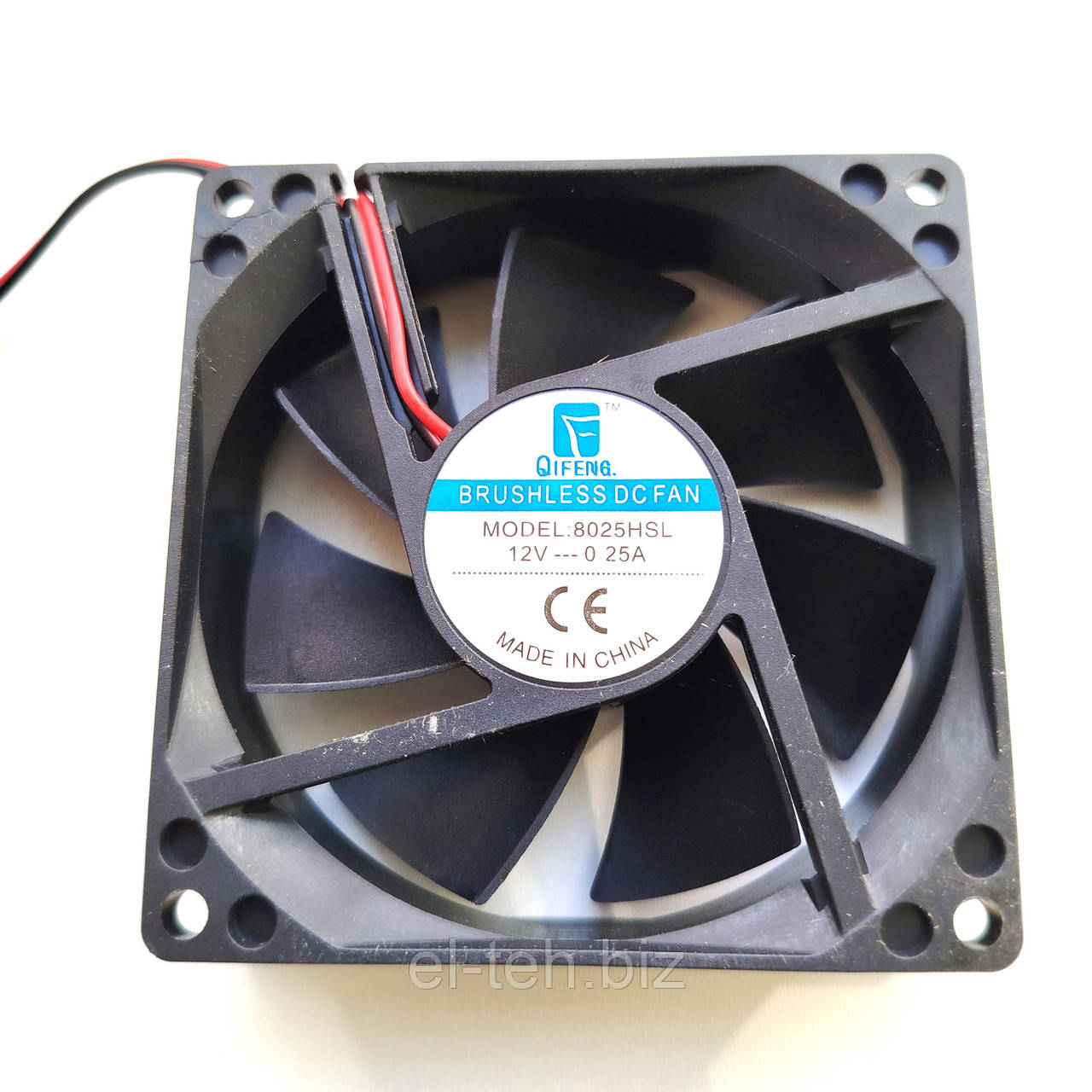 Осьовий вентилятор 80x80x25, DC 12V, 0.25A