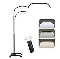 Безтіньова лампа для підлоги HD-G63X (50 см) на коліщатках для освітлення (+тримач для телефону) 36 Вт Чорний