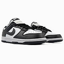 Кросівки Nike SB Dunk Low White Black panda Кеди жіночі Найк СБ Данк чорно білі низькі шкіра демісезон, фото 6