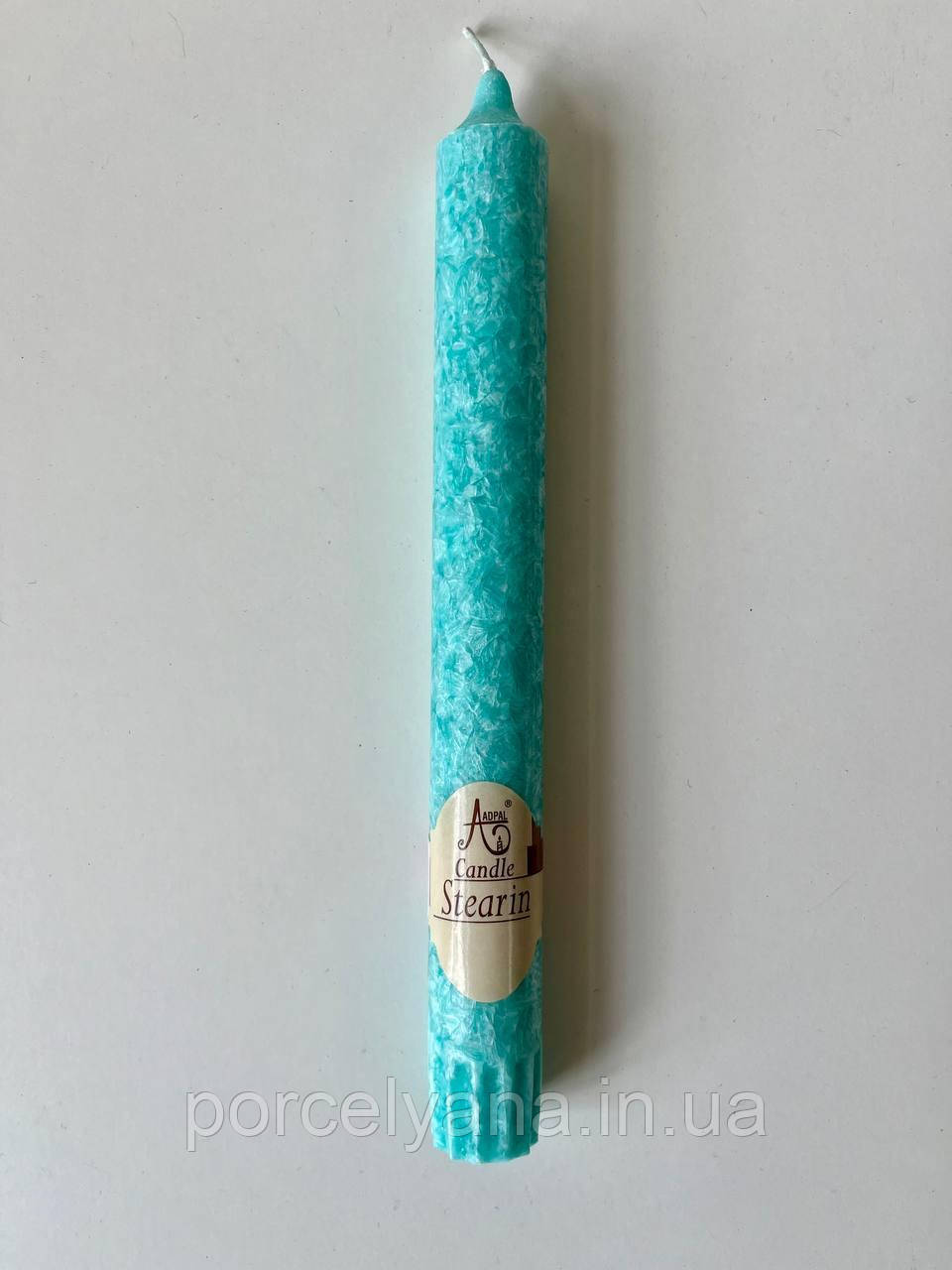 Свічка столова з ароматом зеленого чаю 20 см Adpal Сірий, фото 1