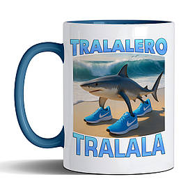 Чашка 330 мл з блакитною з приколом Tralalero Tralala/Тралалеро тралала