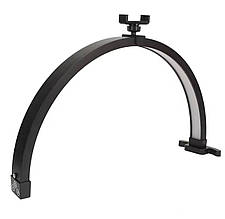 Безтіньова LED лампа-півмісяць HD-М13X (56 см) настільна на 20 Вт. з утримувачем для телефону для освітлення Чорний