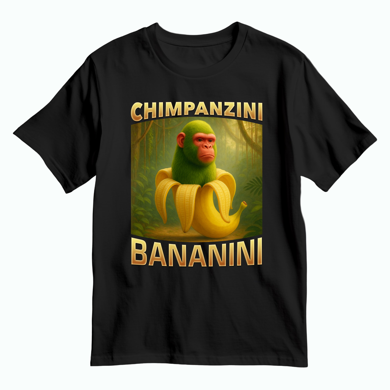 Дитяча футболка Chimpanzini Bananini/Шимпанзіні бананіні, чорна, фото 1