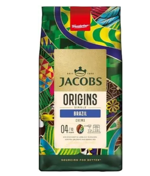 Кава Jacobs Origins Fusion Brazil Crema в зернах 1кг