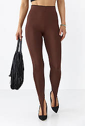 Лосини зі штрипками на пальчик — коричневий колір, L (є розміри)