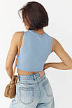 Еластична майка-топ — джинс-колір, M (є розміри), фото 2