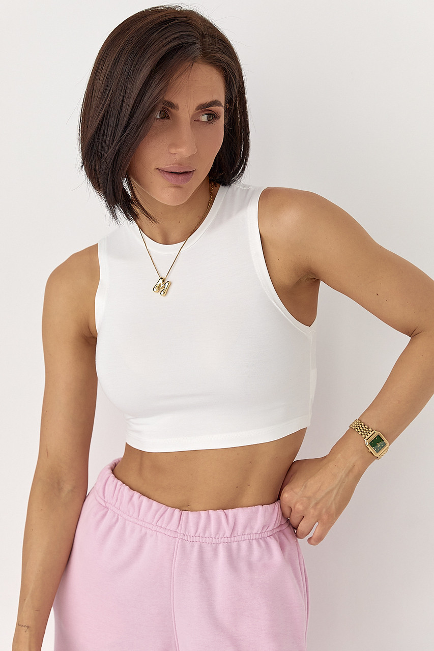 Еластична майка-топ — молочний колір, S (є розміри), фото 1