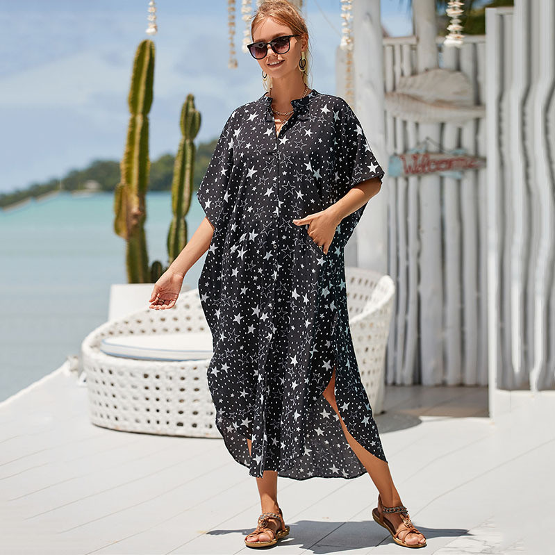 Сорочка-сукня пляжна. Зіркова нічь. Великі розміри. від L до 5XL. 54-Т