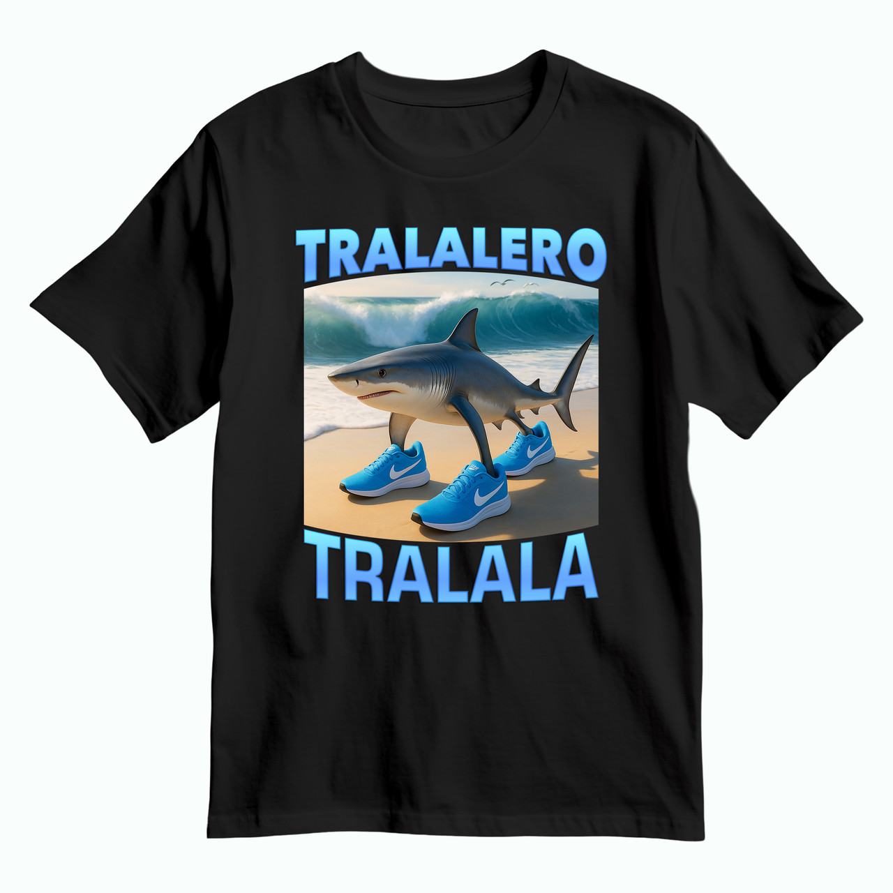 Дитяча футболка Tralalero Tralala/Тралалеро тралала, чорна, фото 1