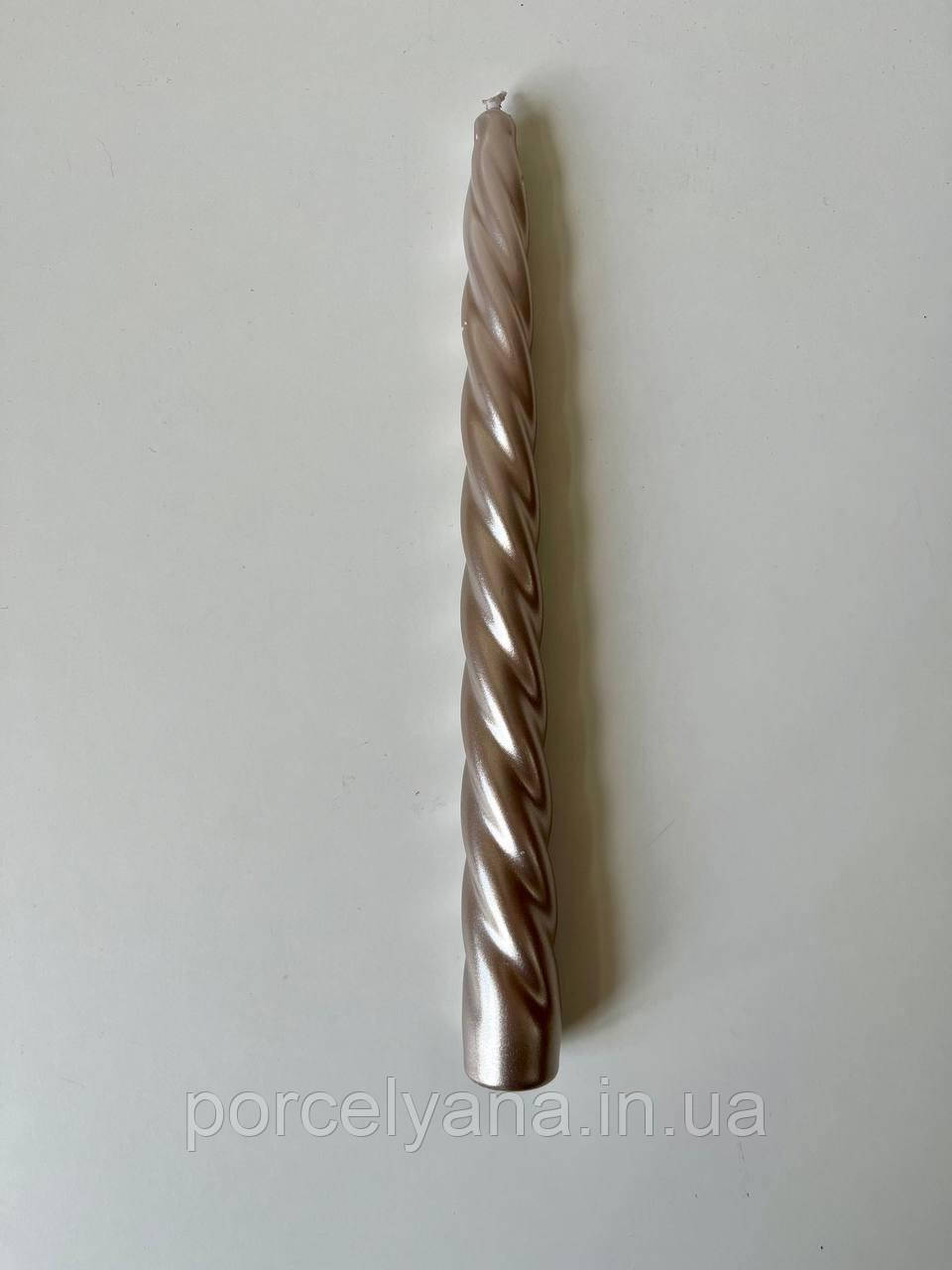 Свічка столова довга кручена 23 см Adpal Шампань, фото 1