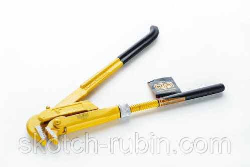 Ключ трубний 1 дюйм 90 градусів кований CrV для сантехніки з термопластичною рукояткою