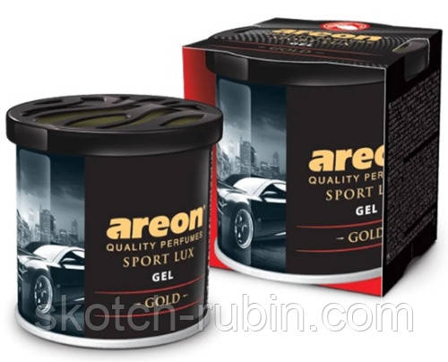 Ароматизатор Areon Sport Lux гель для автомобіля Золото Gold свіжий аромат для приємної атмосфери