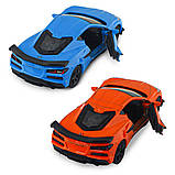 Автомодель - CHEVROLET CORVETTE Z06 2023 (помаранчевий, світло-блакитний), фото 2