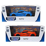 Автомодель - CHEVROLET CORVETTE Z06 2023 (помаранчевий, світло-блакитний), фото 6