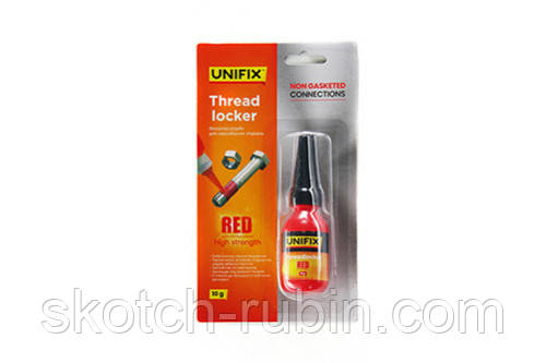 Фіксатор різьби UNIFIX червоний 10г для нерозбірних з'єднань надійна захист від раскручування