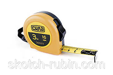 Рулетка 3м 16мм для точних замірів в будівництві та ремонті ручна фіксація пластикова