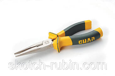 Довгогубці обгумовані 160мм для точного захвату дрібних деталей з інструментальної сталі