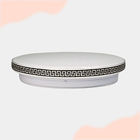 Світлодіодна люстра 30Вт 38см кругла біла накладна з орнаментом білий світ без пульта BIOM DL-R107-30