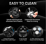 Електробритва Sejoy для чоловіків, акумуляторна бритва для вологого та сухого гоління з висувним тримером - 3D головка, фото 2