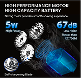 Електробритва Sejoy для чоловіків, акумуляторна бритва для вологого та сухого гоління з висувним тримером - 3D головка, фото 6