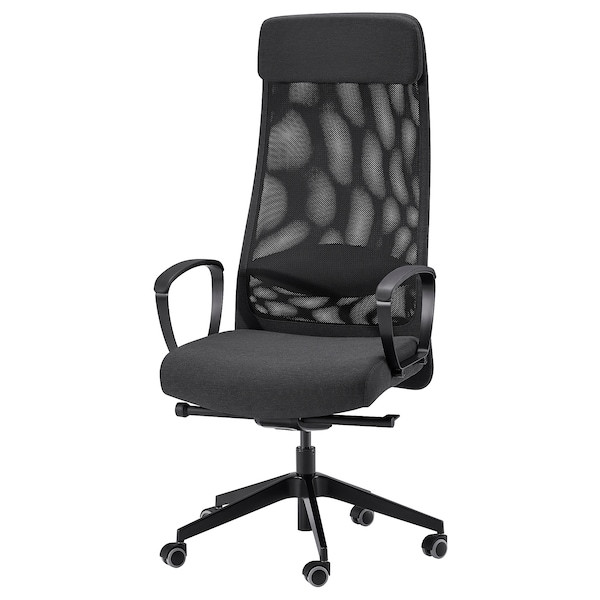 Офісне крісло IKEA MARKUS Темно-сіре Гарантія - 12 місяців ВЕЛИКЕ 105.888.01, фото 1